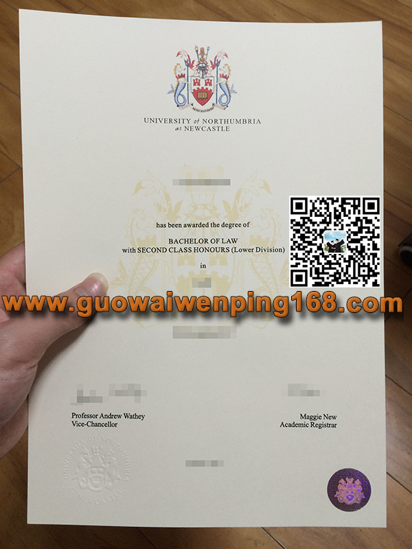 诺森比亚大学毕业证，诺森比亚大学学历文凭，Northumbria University degree