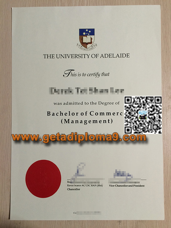 阿德莱德大学毕业证样本，The University of Adelaide degree
