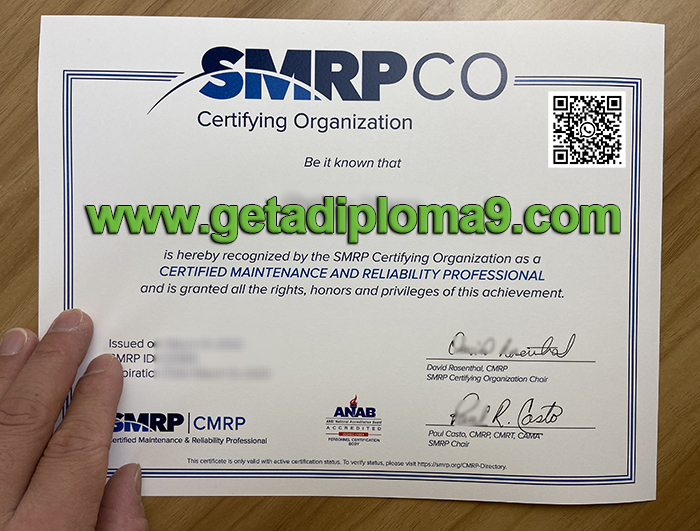 Certified Maintenance & Reliability Professional certificate