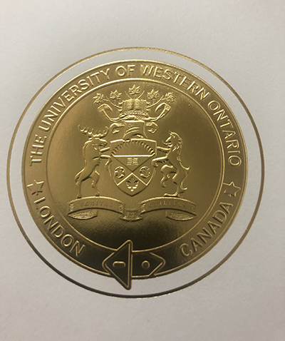 Make Western University seal. UWO degree