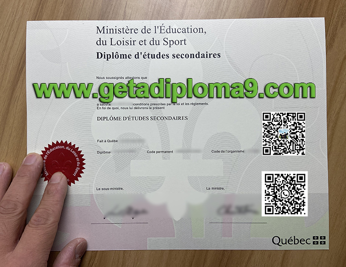 Make a diploma of high school in Québec. DES certificate
